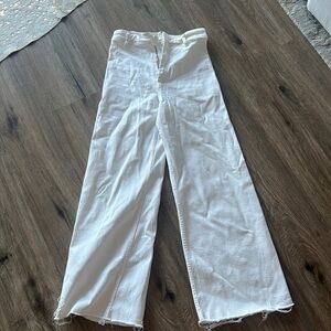 Zara high wastes white jeans